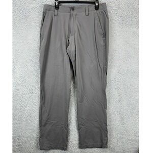 Under Armour Pants Mens 36 Grey Logo Chino Straight Leg Golf Athletic Flat Front